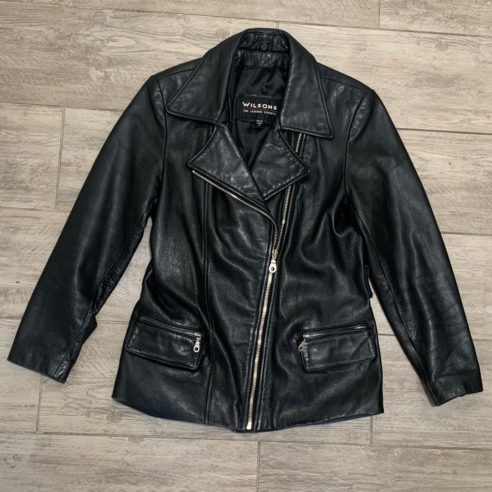 Vintage Wilsons Leather Moto Jacket,‎ Lined, Size M